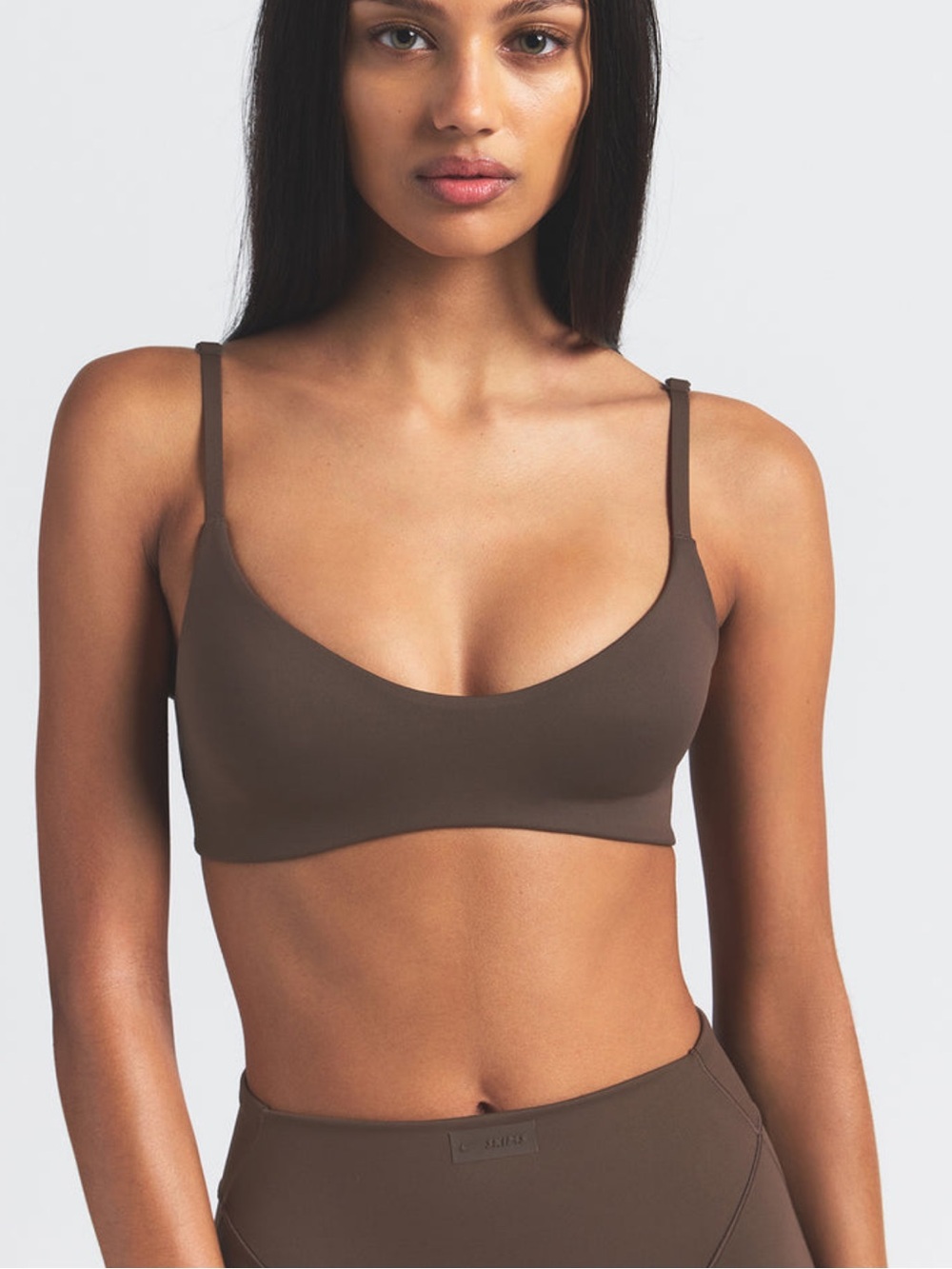 NikeSKIMS Matte Micro Scoop Bra -Dark Sepia